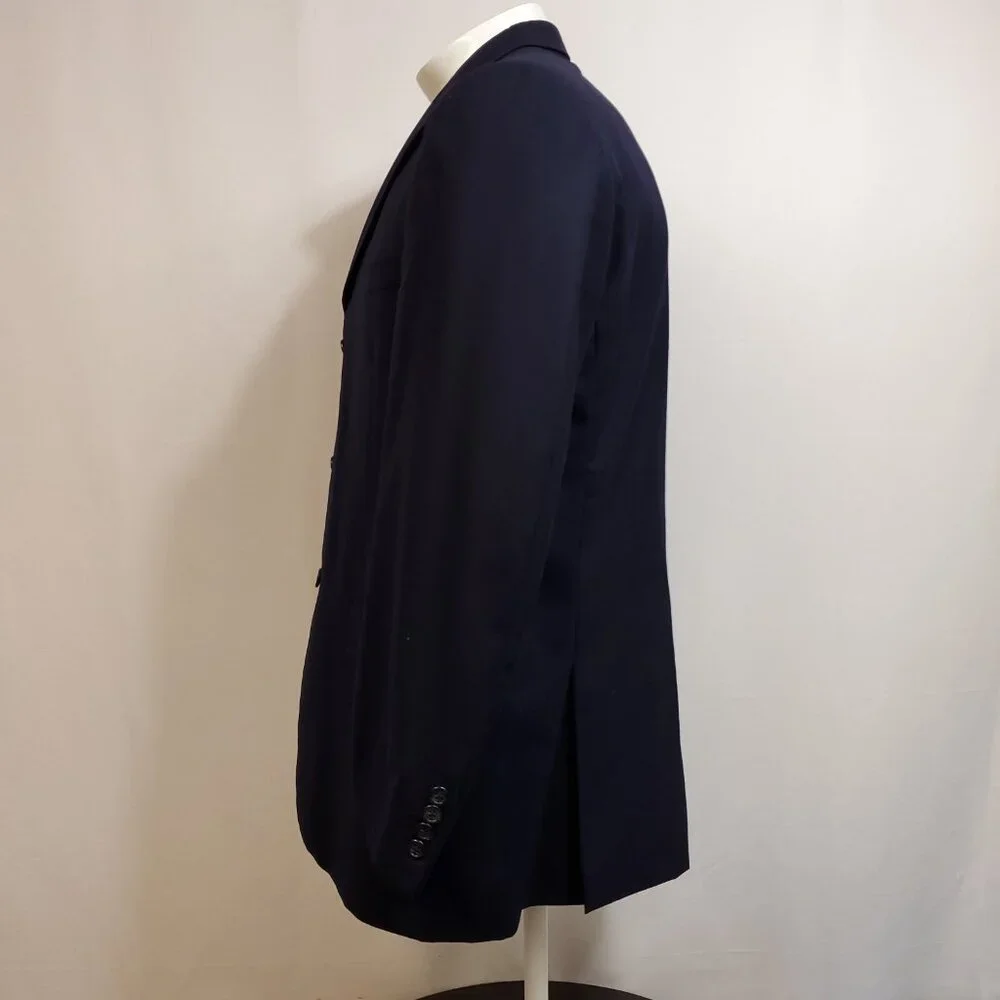Burberry London Bond Street Navy Blazer 42 R 100% Wool Suit Jacket Sport Coat